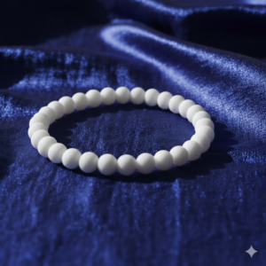 Elegant White Agate Beaded Bracelet – Calmness & Purity Crystal Band
