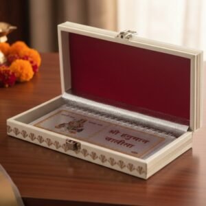 Divine 999 Silver Hanuman Chalisa Frame with Red Velvet Case